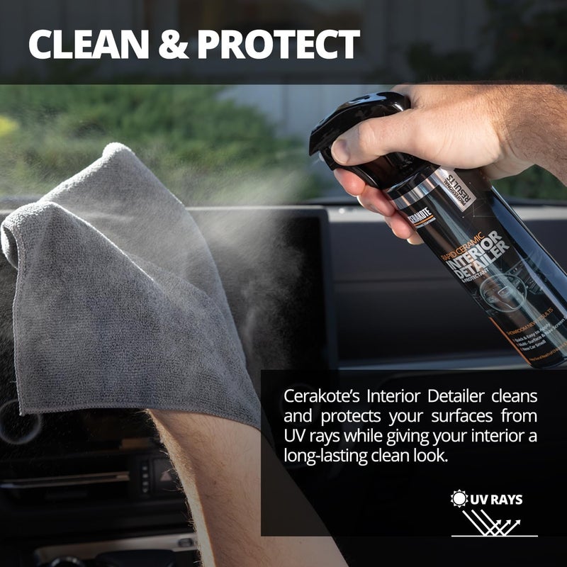 CERAKOTE Rapid Ceramic Interior Detailer and Protectant (28 fl oz.) – Quick and Easy – Multi-Surface Safe – Interior Car Cleaner Spray – Dry to the Touch – Clean and Protect Your Car, Truck, or SUV - Image 4